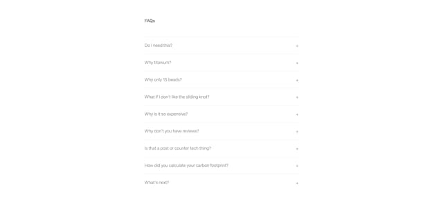 Presence.supply FAQ Accordion Preview