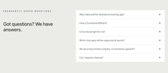 Functional FAQ Accordion Preview