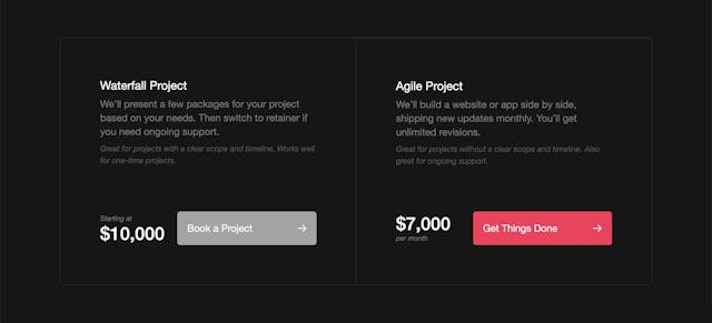 Made by Porter Pricing Table Preview