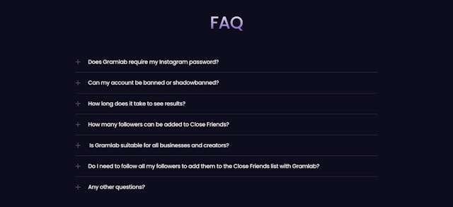 Gramlab FAQ Accordion Preview
