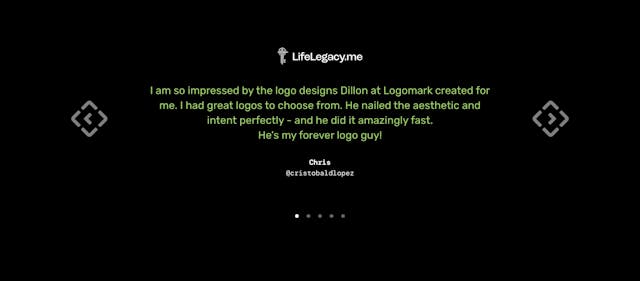 Logomark Testimonial Slider Preview