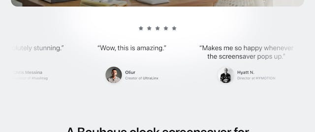 Bauhaus Clock Testimonial Slider Preview