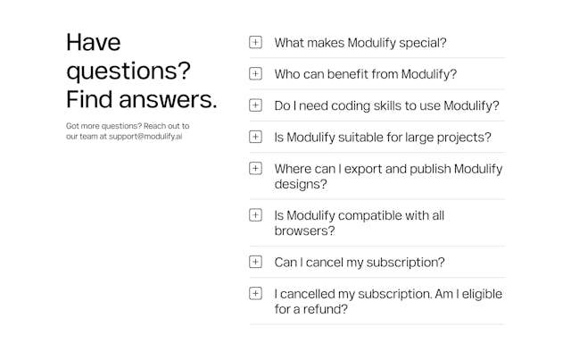 Modulify FAQ Accordion Preview