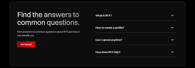 RFX FAQ Accordion Preview