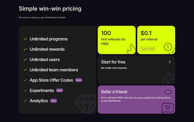 WinWinKit Pricing Table Preview