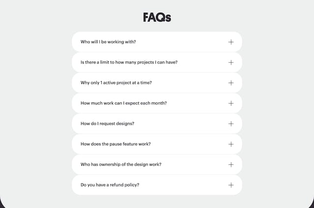 Ghost Designer FAQ Accordion Preview