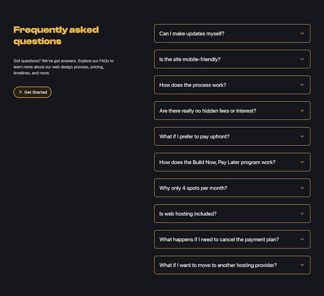 Melbourne Web Studio FAQ Accordion Preview