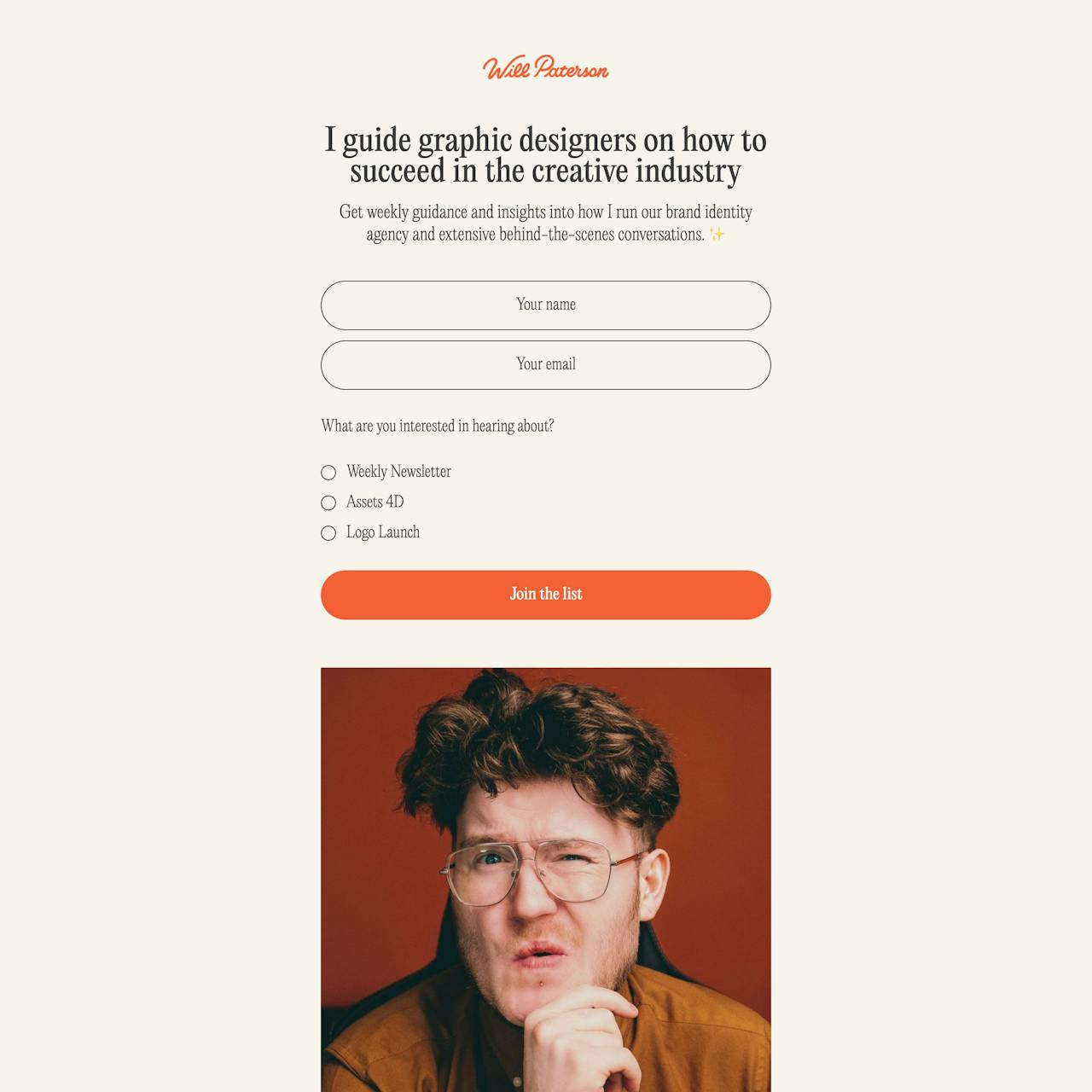 Will Paterson Newsletter Website Screenshot
