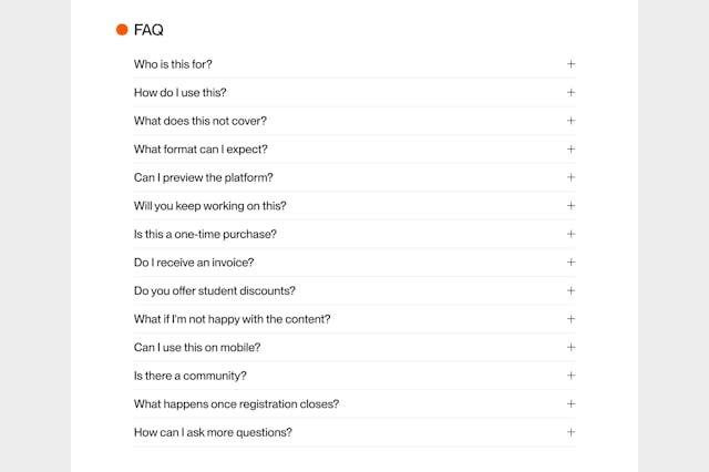 Devouring Details FAQ Accordion Preview