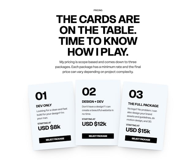 Diego Toda de Oliveira Pricing Table Preview