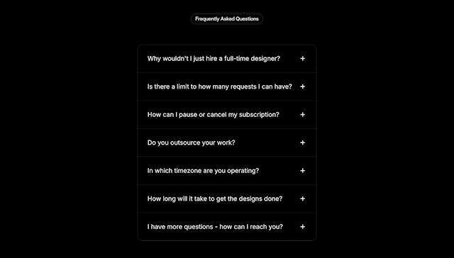 Konfekt Studio FAQ Accordion Preview