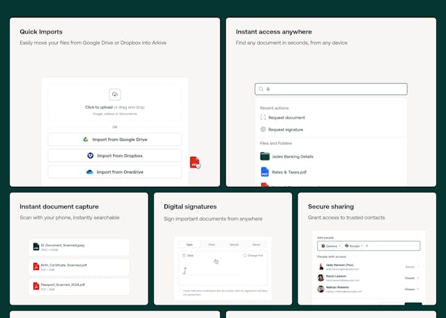 Arkive Bento Grid - Features Preview