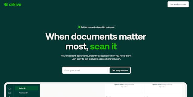 Arkive Lead Capture Hero Preview