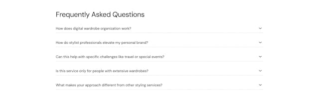 Rysa FAQ Accordion Preview