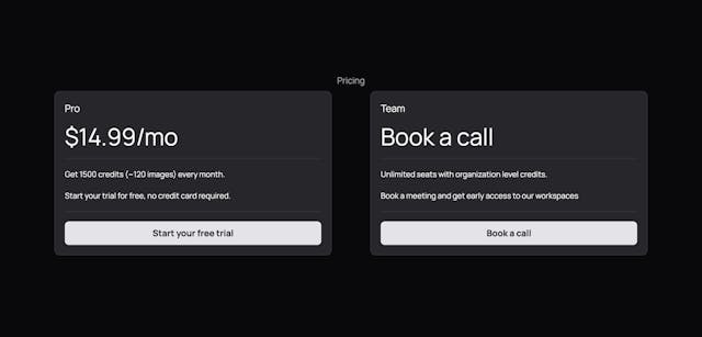 Frames Pricing Table Preview