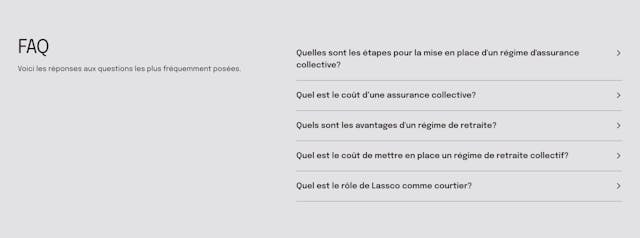Lassco FAQ Accordion Preview