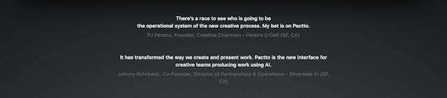 Pactto Testimonials Preview