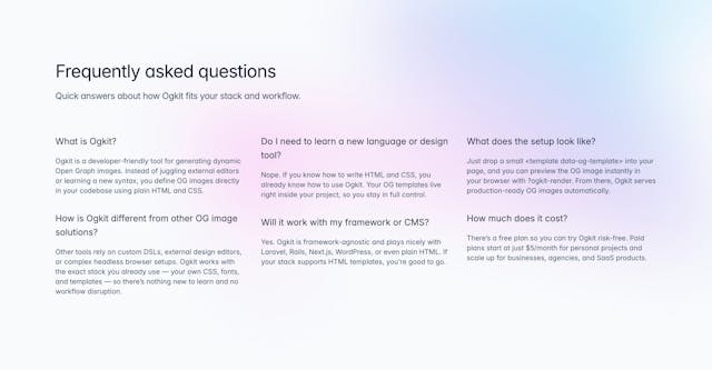 Ogkit FAQ Grid Preview