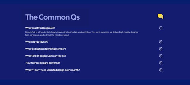 DesignBell FAQ Accordion Preview