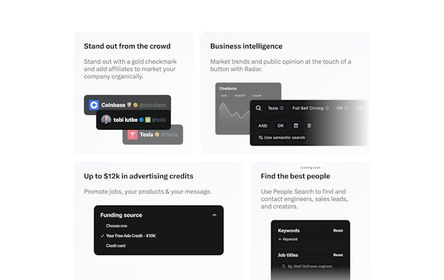 X Organizations Bento Grid - Features Preview