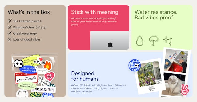 Sand Studio Bento Grid - Features Preview