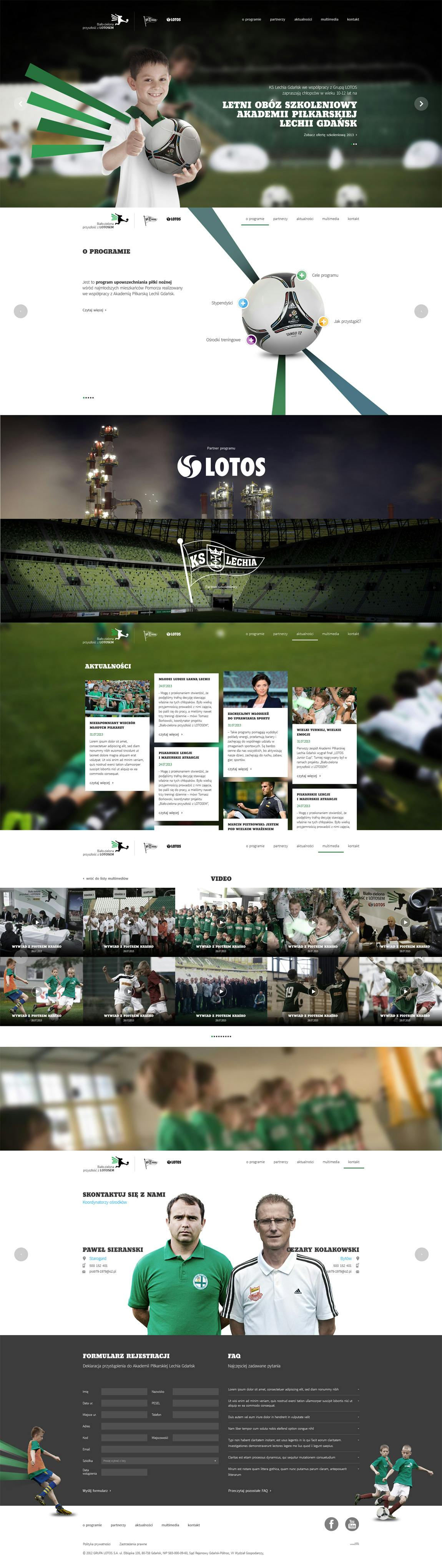 LOTOS Young Footballers Promotion Programme Website Screenshot