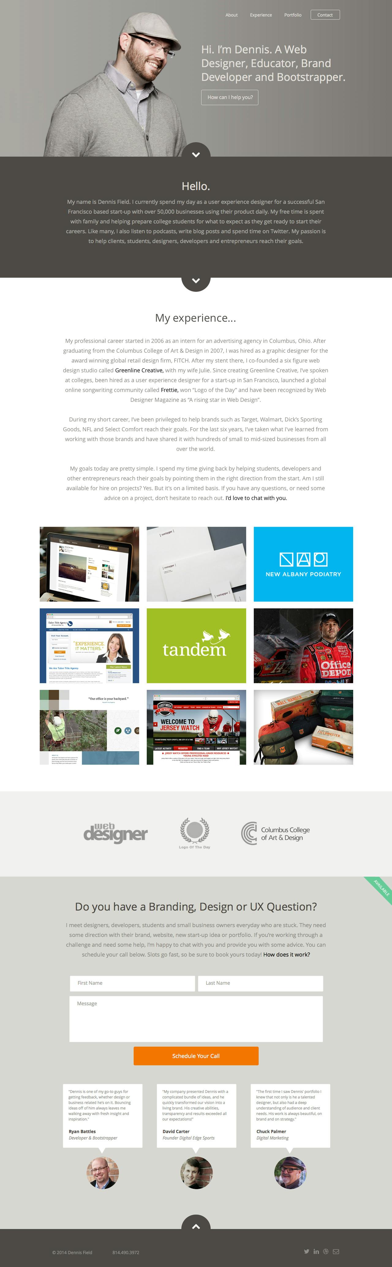 Dennis Field Website Screenshot