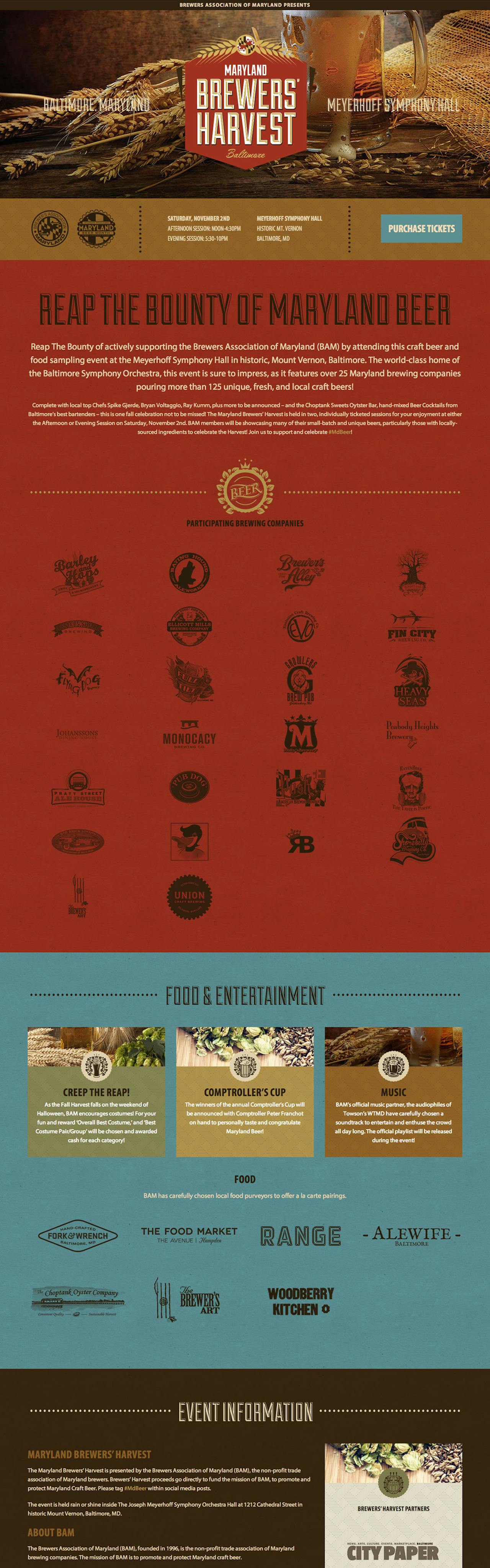 Maryland Brewers’ Harvest Website Screenshot
