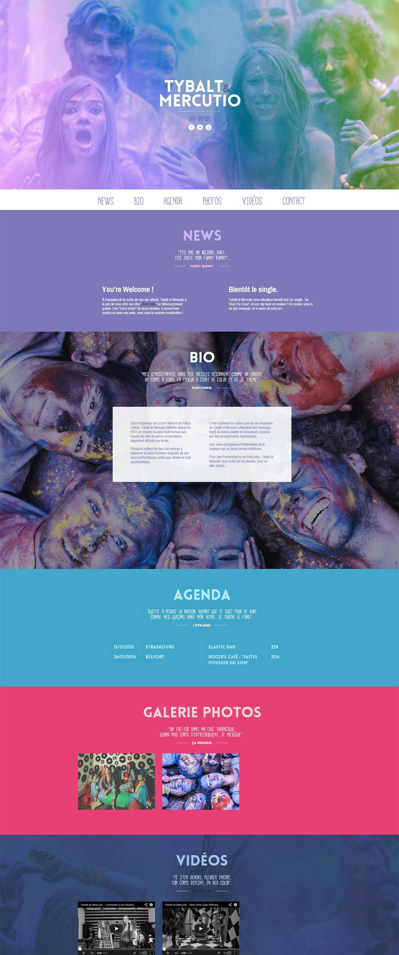 Tybalt & Mercutio Website Screenshot