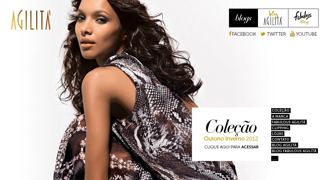 AgilitΓ  Fashion Inverno 2012 Website Screenshot