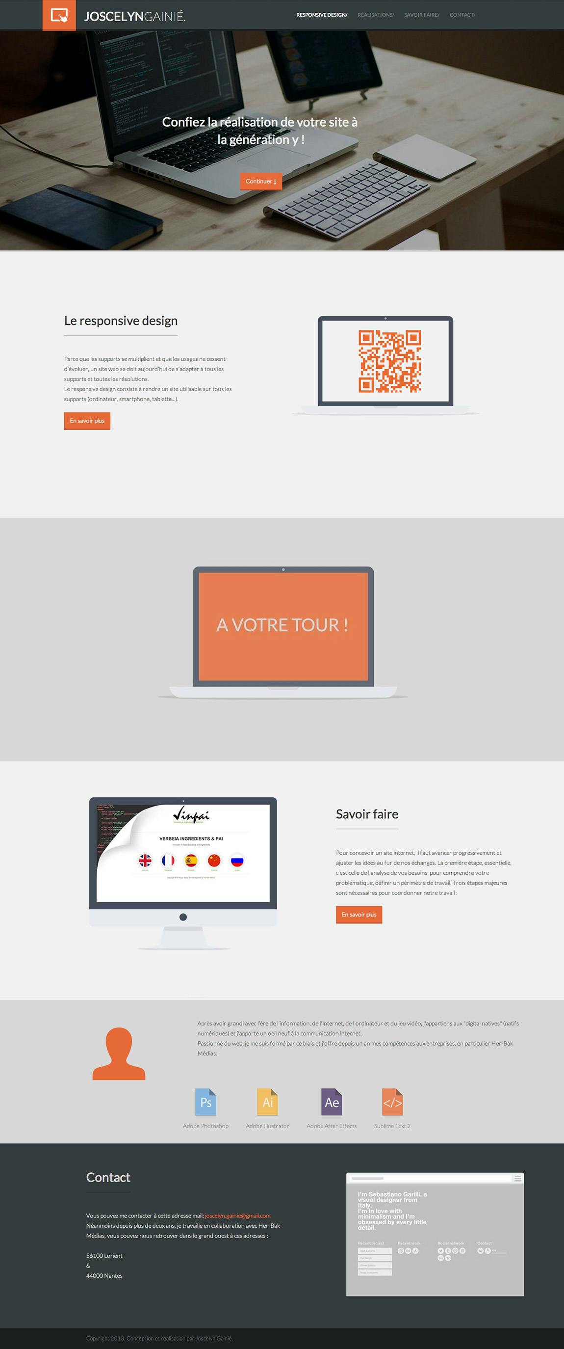 Joscelyn Gainié Website Screenshot
