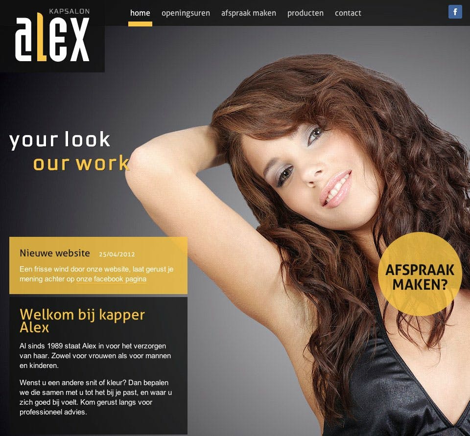 Kapper Alex – ‘Hairdresser Alex’ Website Screenshot