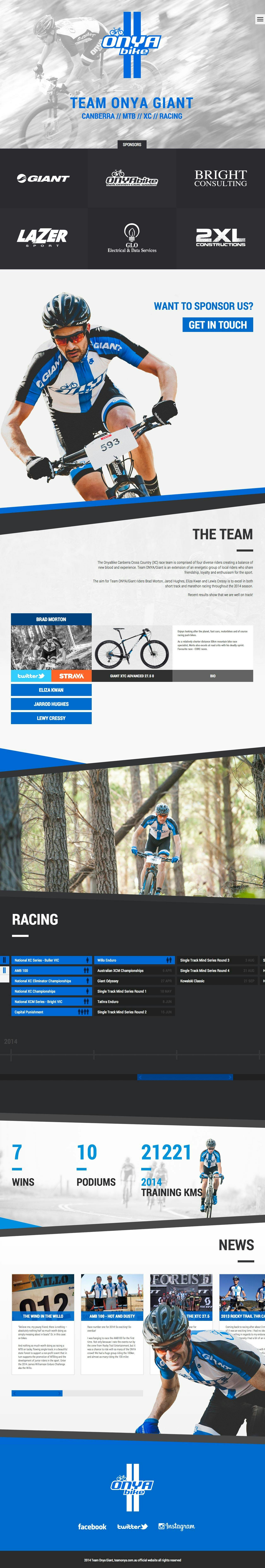 Team Onya Giant Website Screenshot