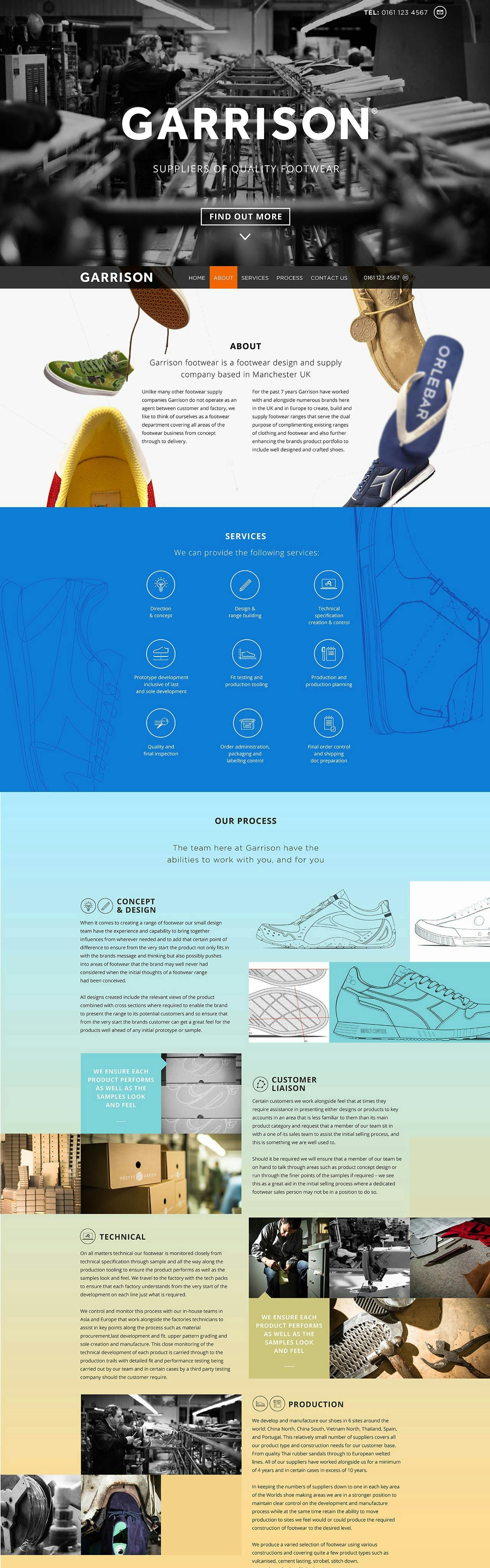 Garrison Footwear Website Screenshot