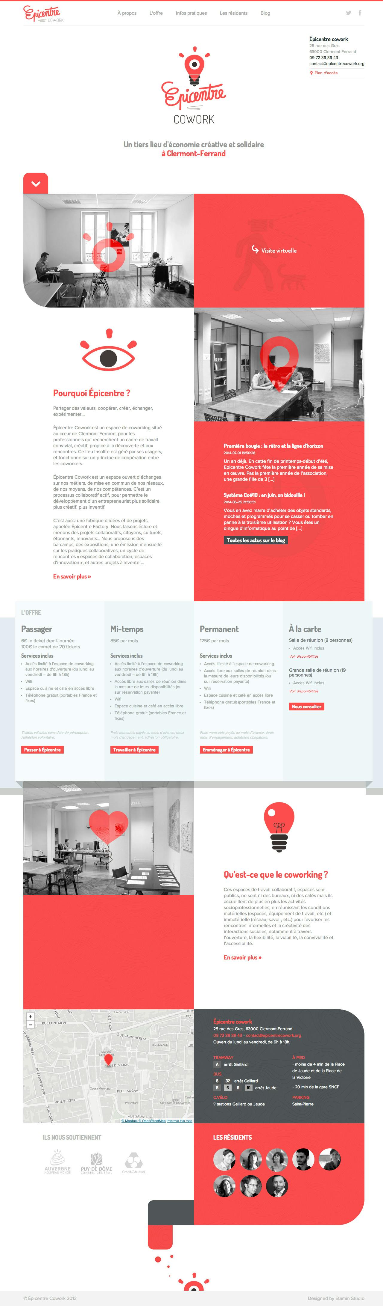 Epicentre Cowork Website Screenshot