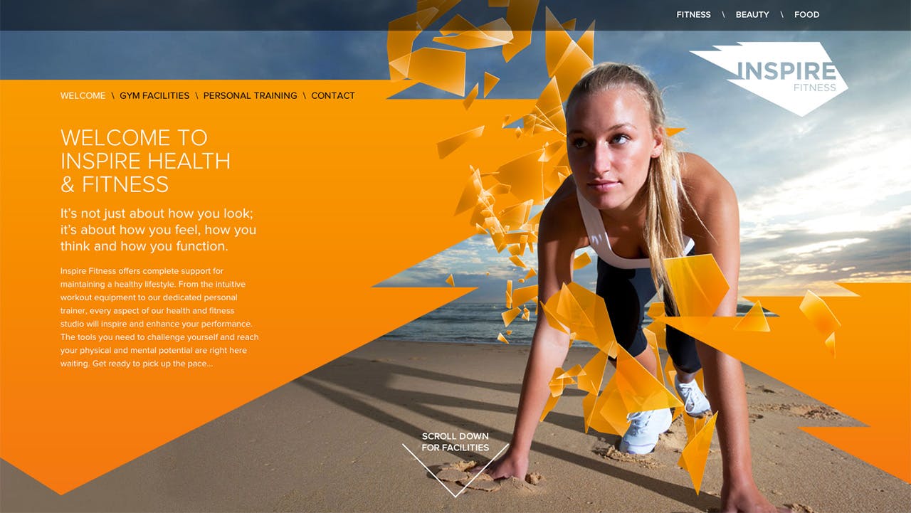 Inspire Fitness Website Screenshot