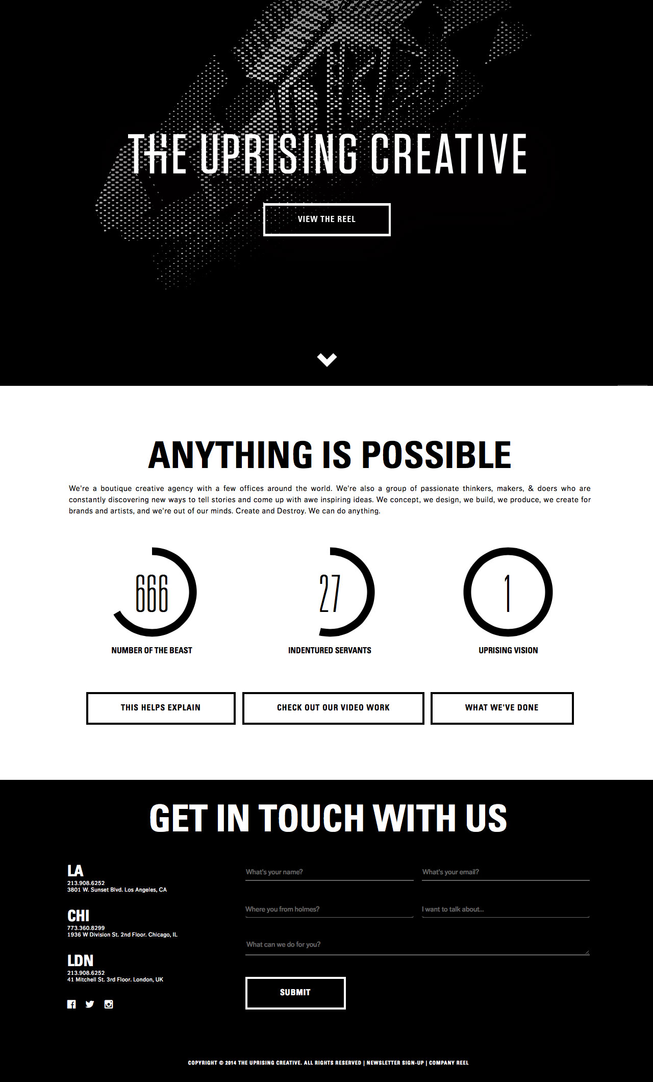 The Uprising Creative Website Screenshot