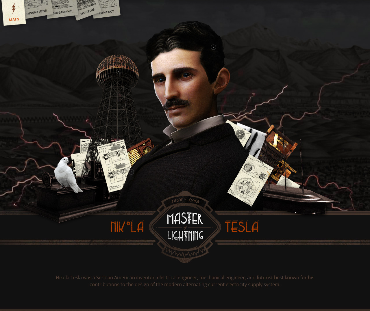 Nikola Tesla Tribute Website Screenshot