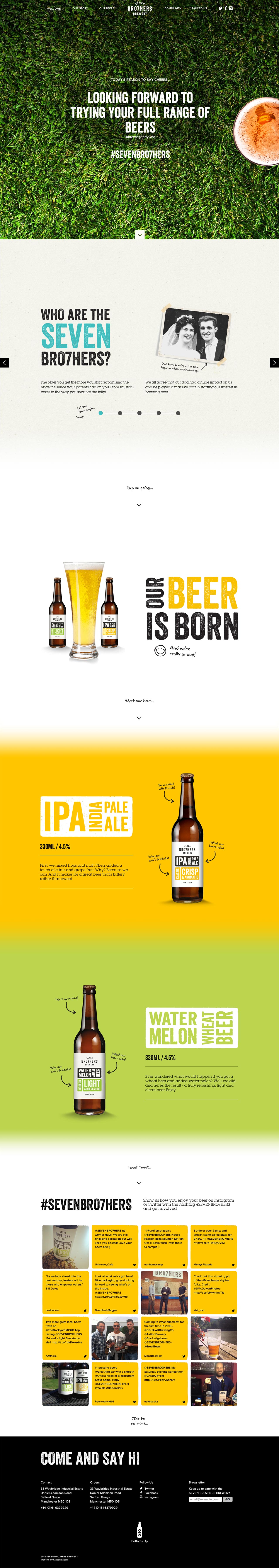 Seven Bro7hers Brewery Website Screenshot