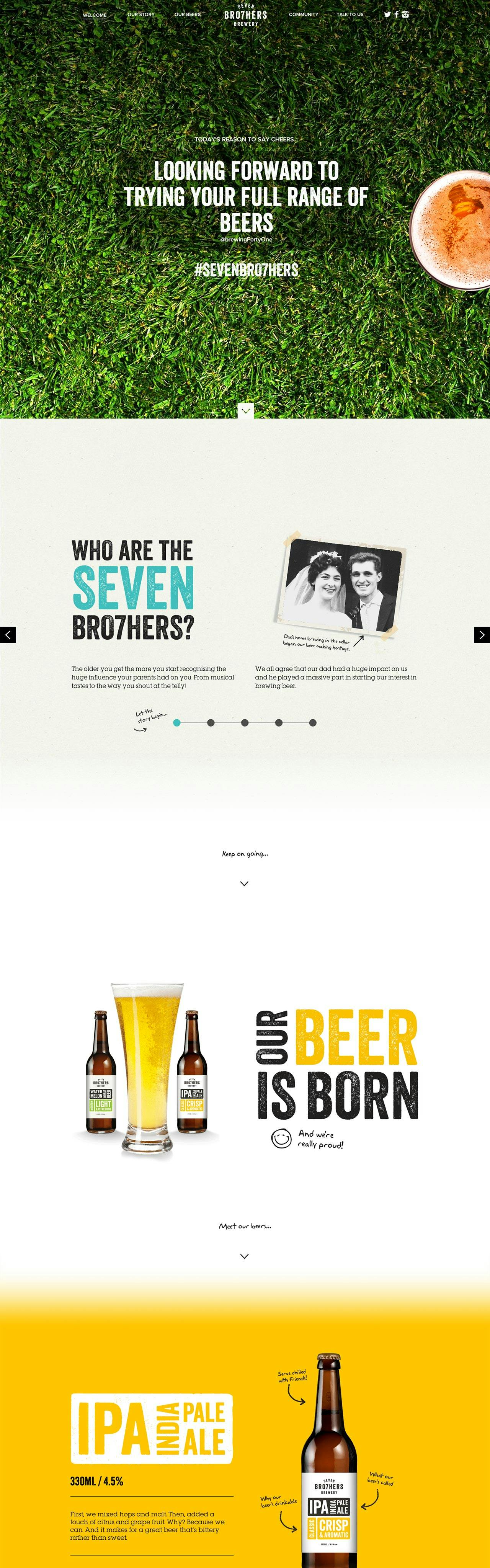 Seven Bro7hers Brewery Website Screenshot