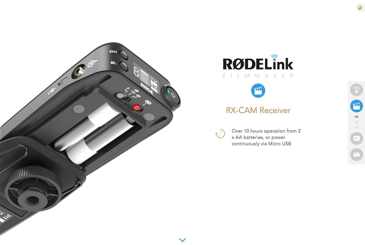 RØDELink Wireless Website Screenshot