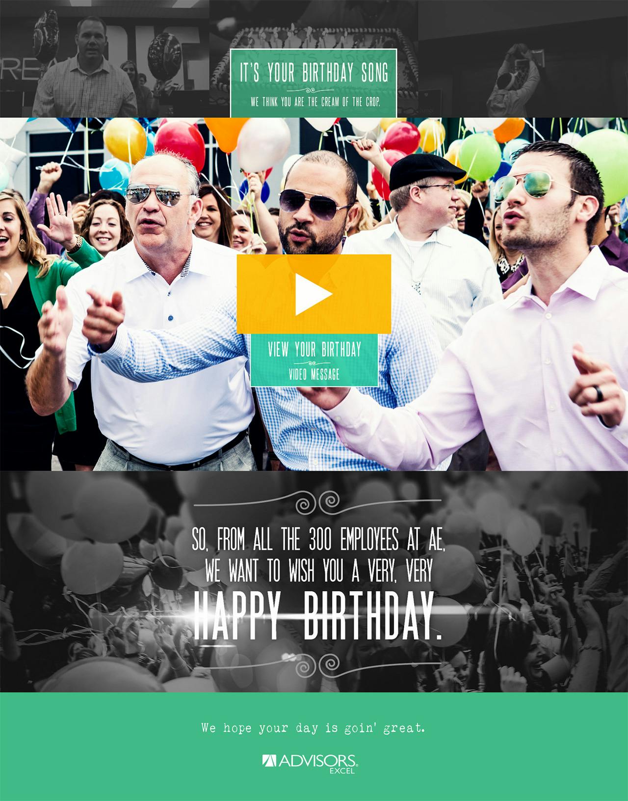 Advisors Excel “It’s Your Birthday Song” Website Screenshot