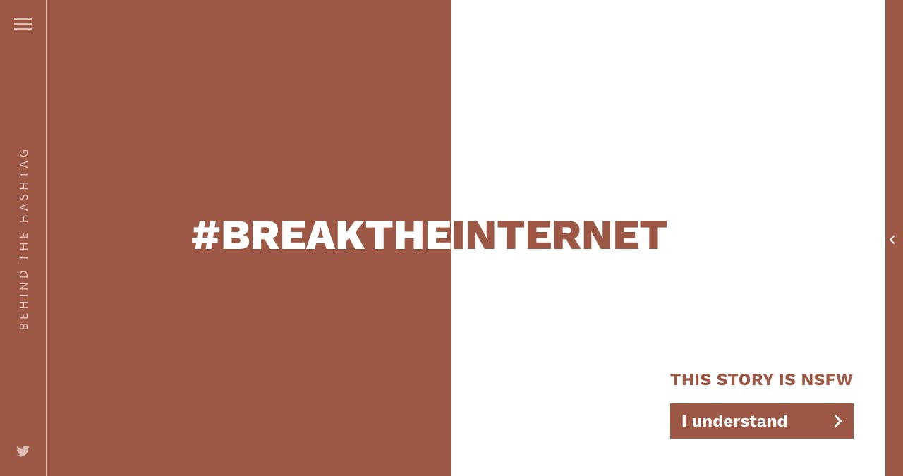Behind The Hashtag: #BreakTheInternet Website Screenshot
