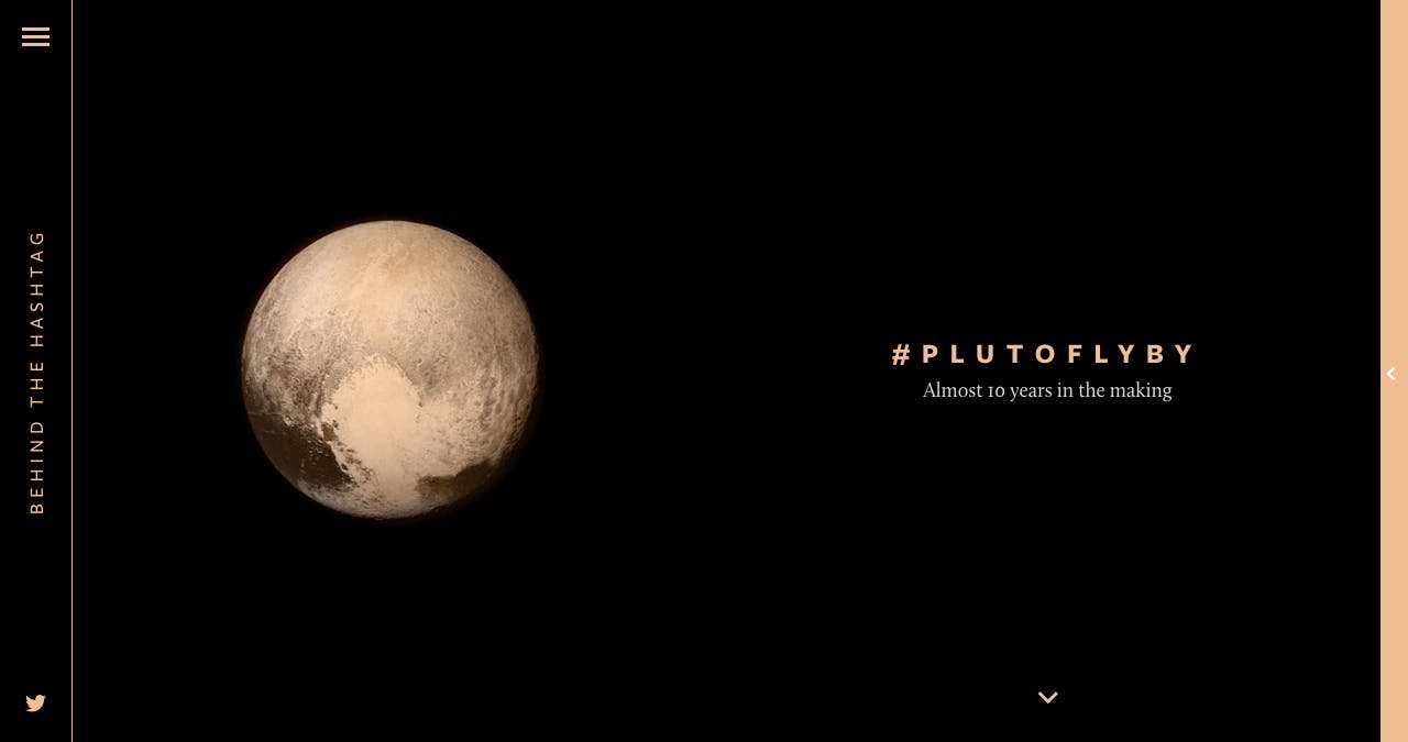 Behind The Hashtag: #PlutoFlyBy Website Screenshot