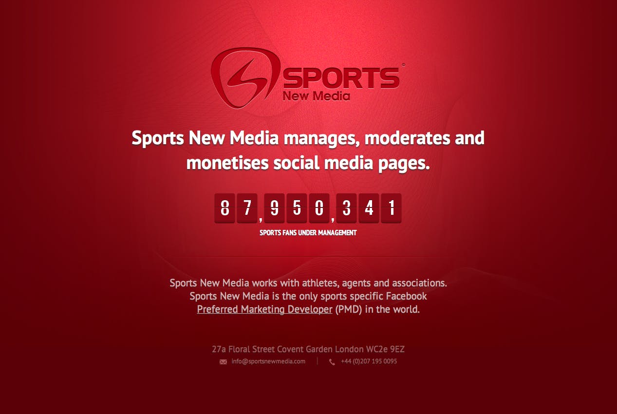 Sports New Media Website Screenshot