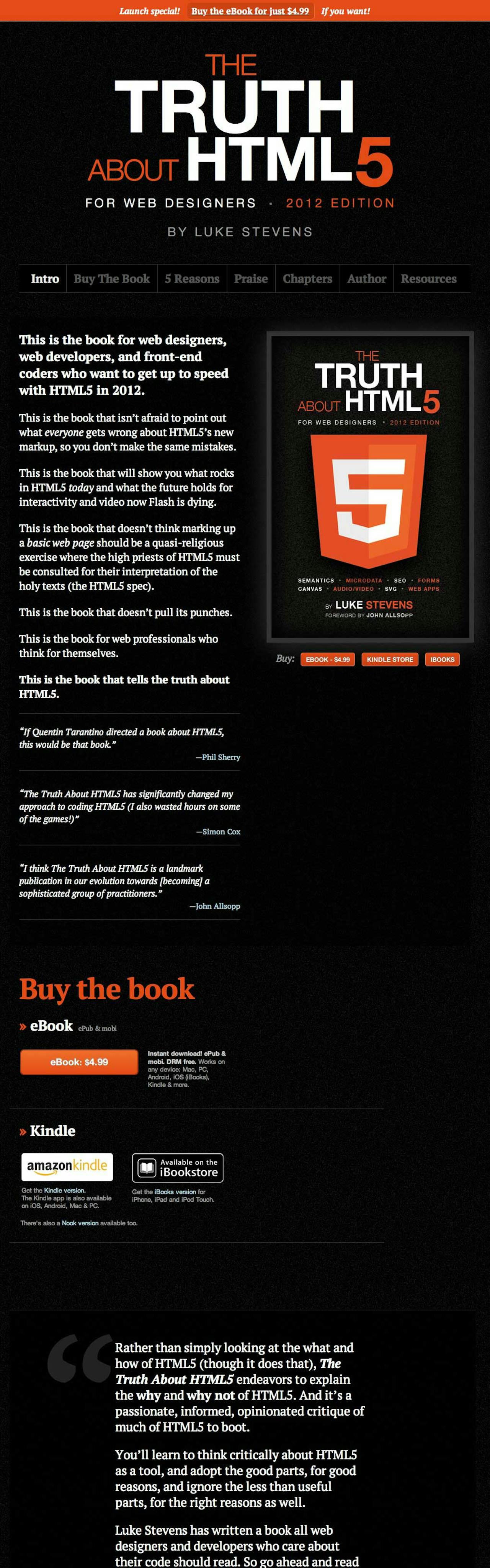 The Truth About HTML5 Website Screenshot