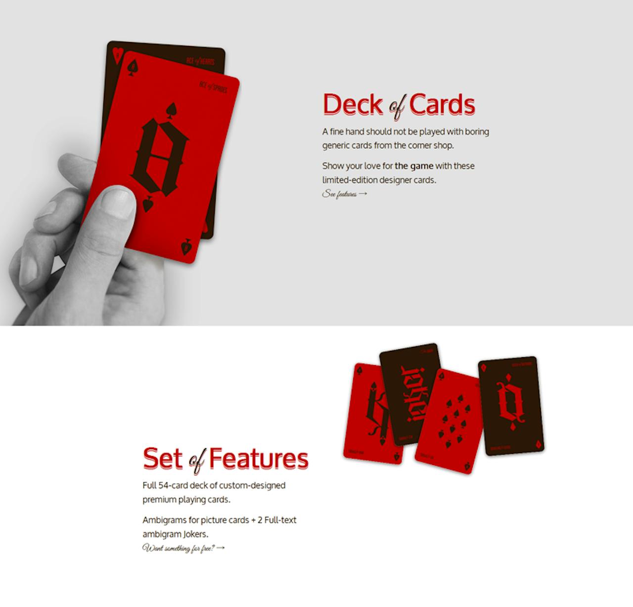 Deck of Cards Website Screenshot