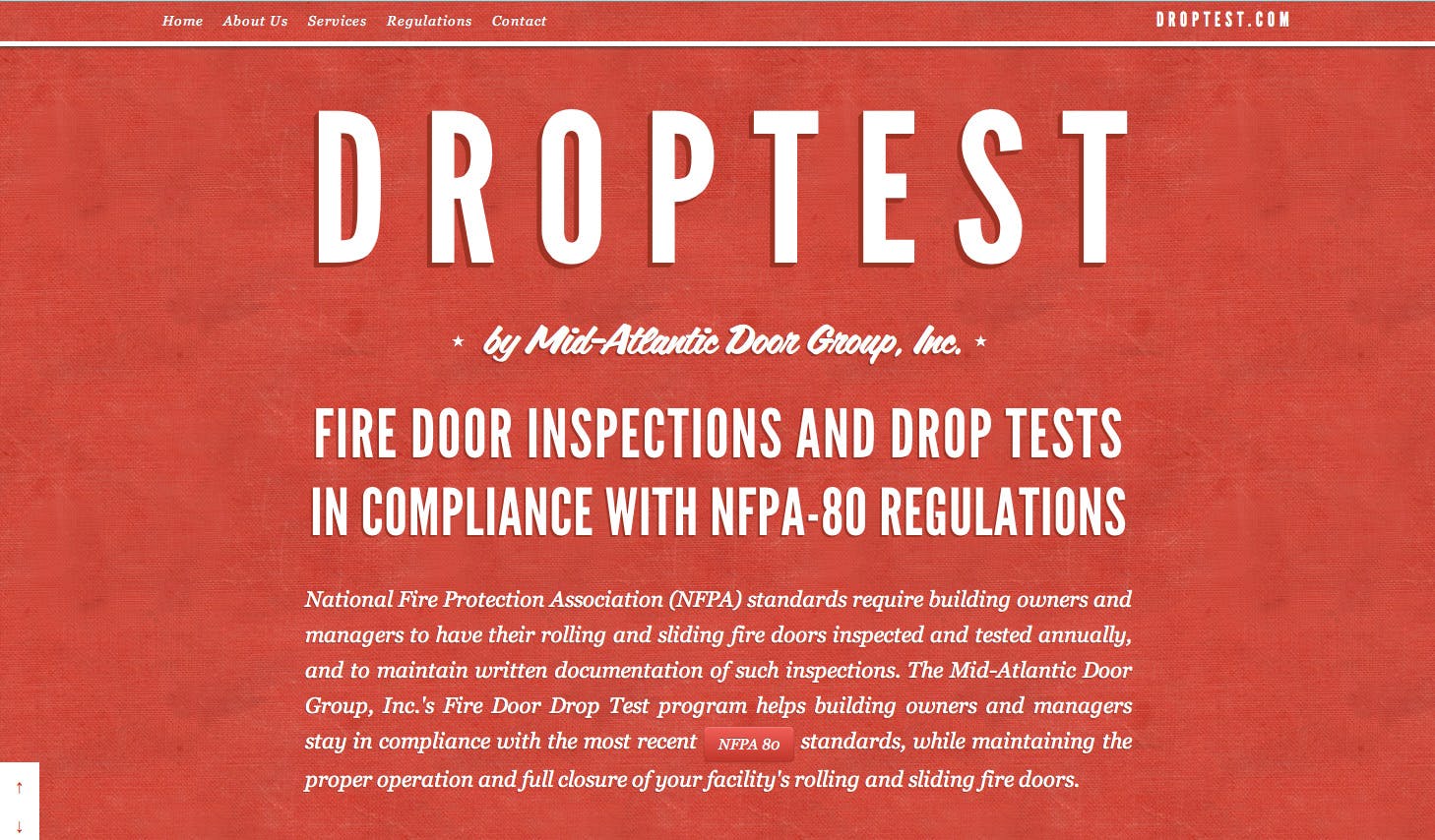 Droptest Website Screenshot