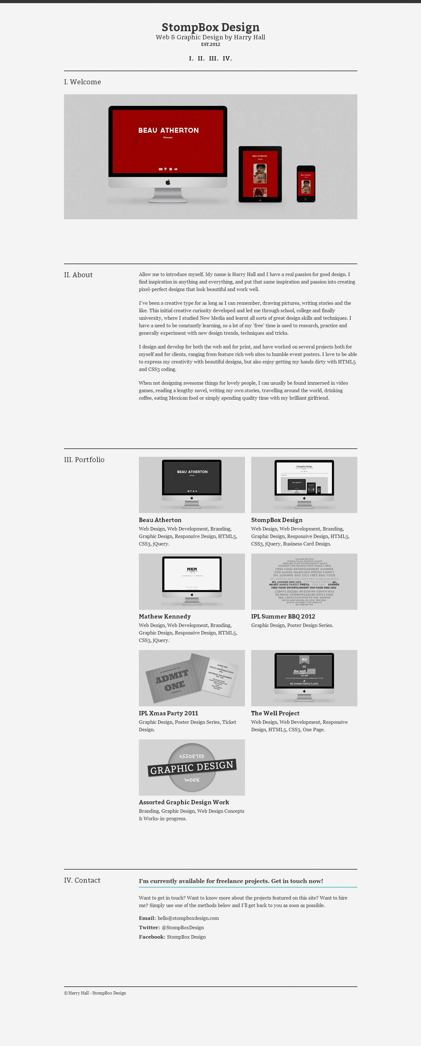 StompBox Design Website Screenshot