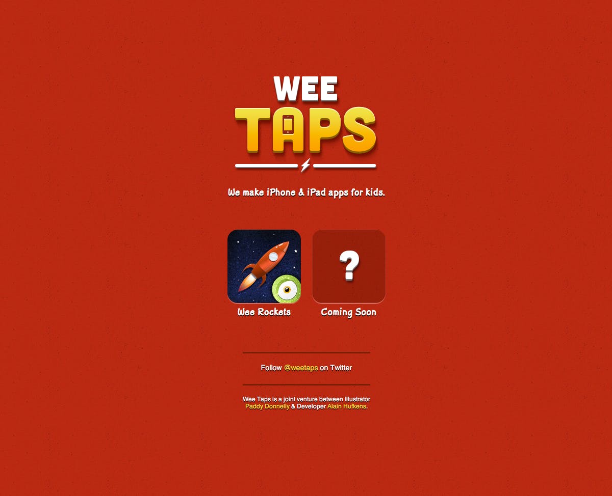 Wee Taps Website Screenshot